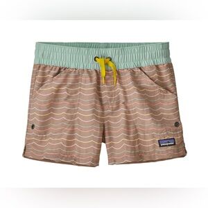 Patagonia Girls‎ Costa Rica Baggies Shorts Kids Medium waterproof Tan Nylon